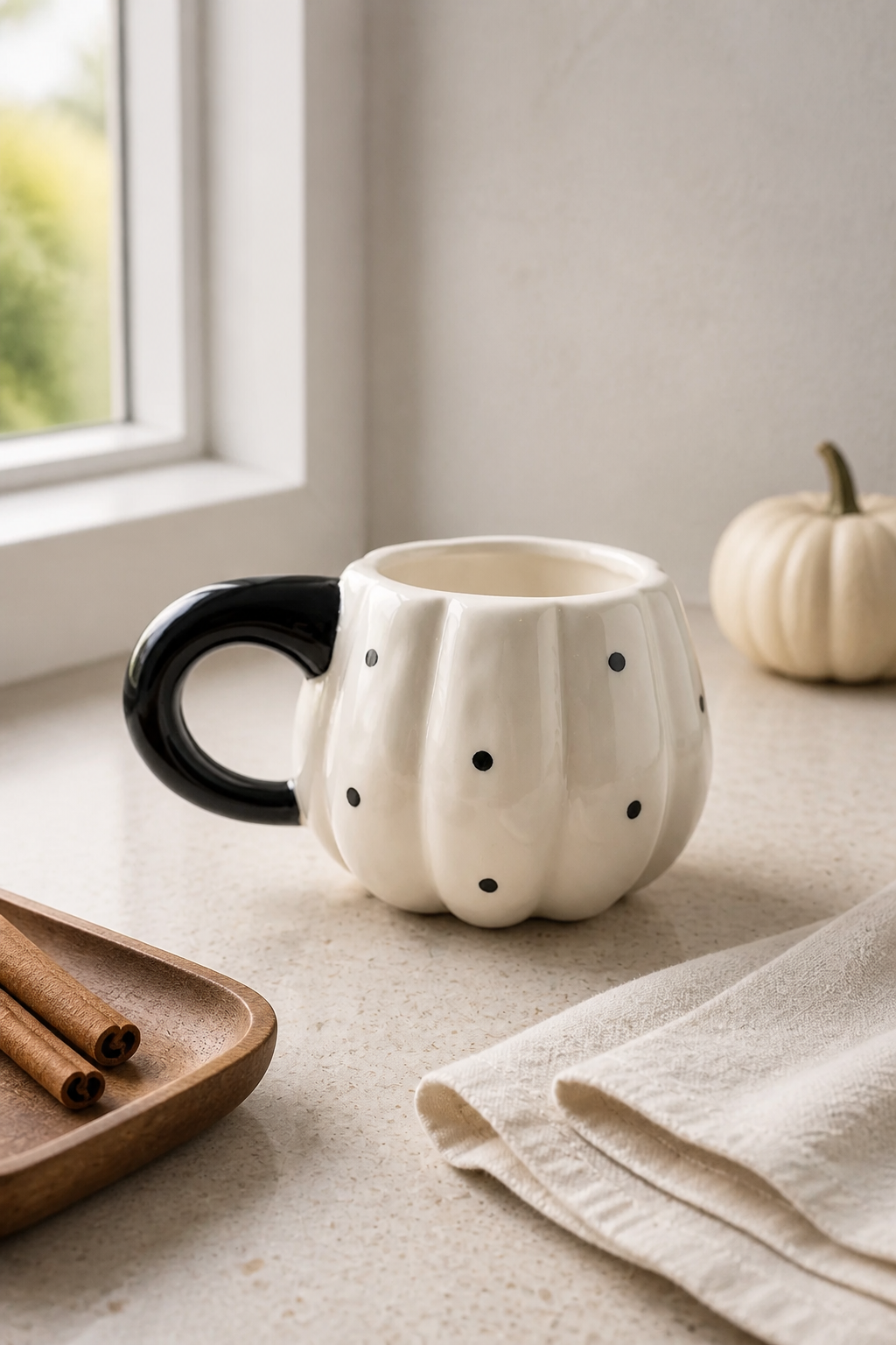 Mug Citrouille à Pois — Édition Halloween