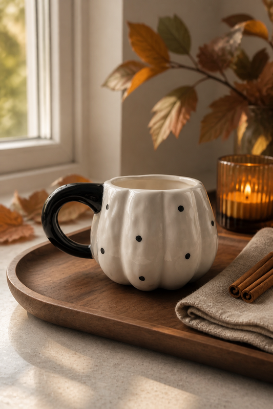 Mug Citrouille à Pois — Édition Halloween