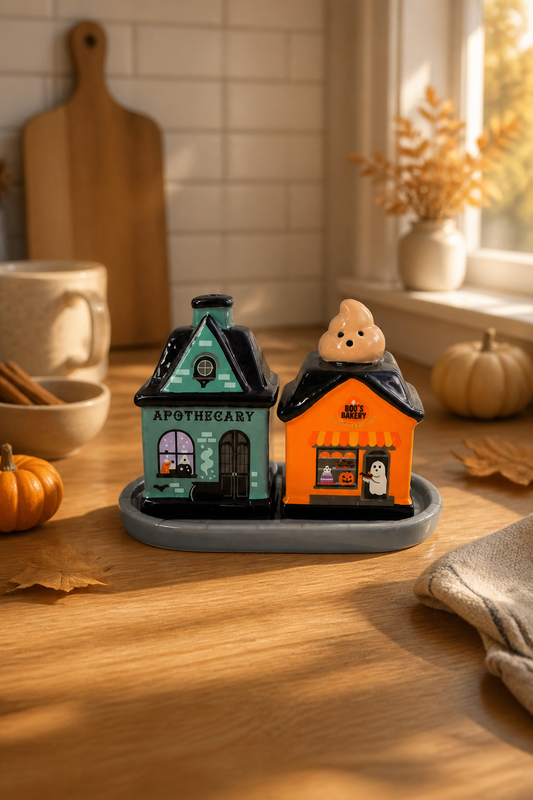 Salière et poivrière Maison d'Halloween Spooky Street
