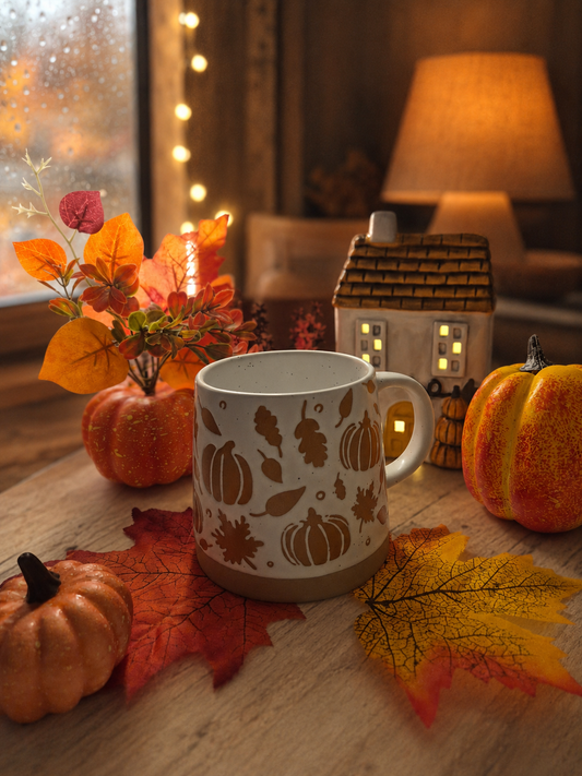 Mug automne en grès avec citrouilles – 400 ml